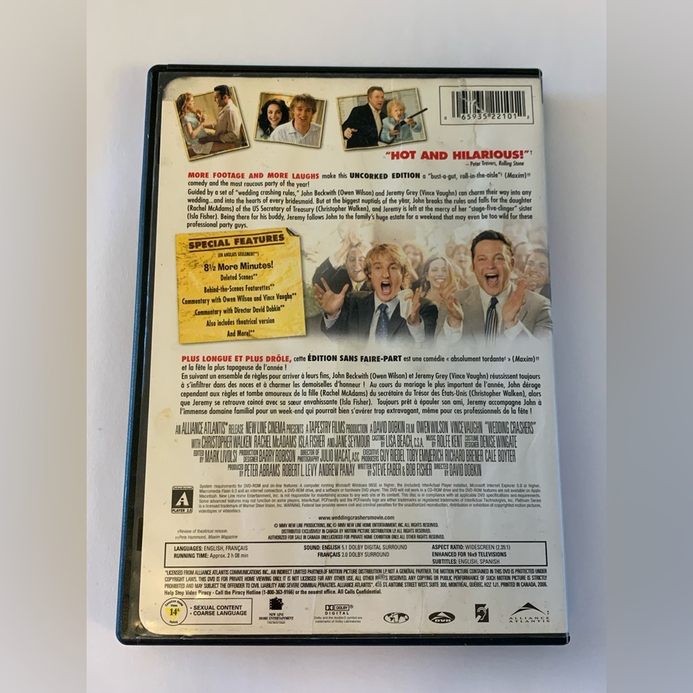 Wedding Crashers: Uncorked Edition DVD - Picture 2 of 3